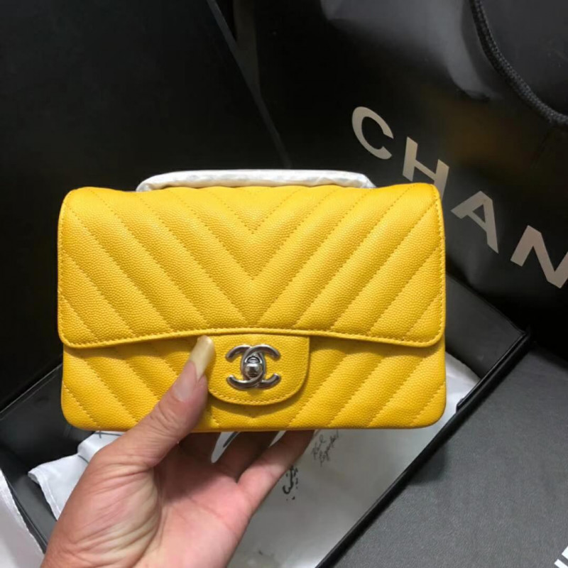Replica Chanel Chevron Caviar Leathe 20Cm Classic Flap Bag 1116