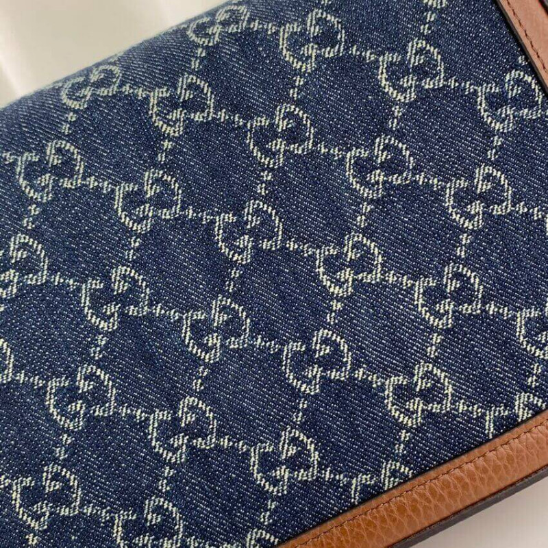 Replica Gucci Horsebit 1955 Denim Mini Bag 658574