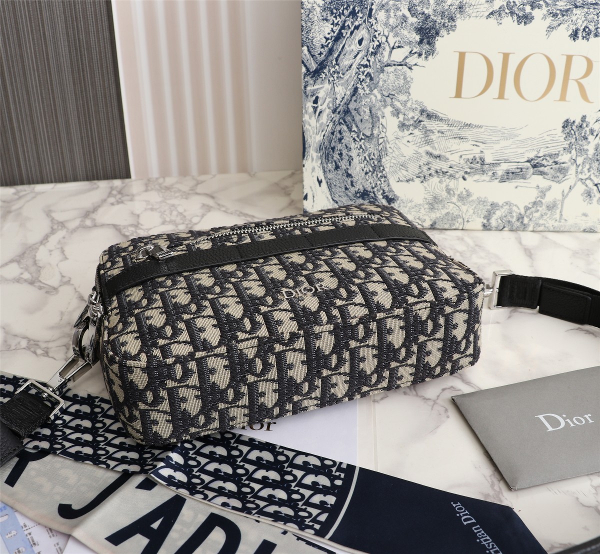 Replica Dior Safari Messenger Bag Black/Beige