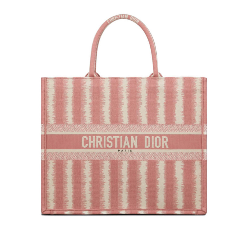 Replica Dior Book Tote Pink D-Stripes Embroidery M1286
