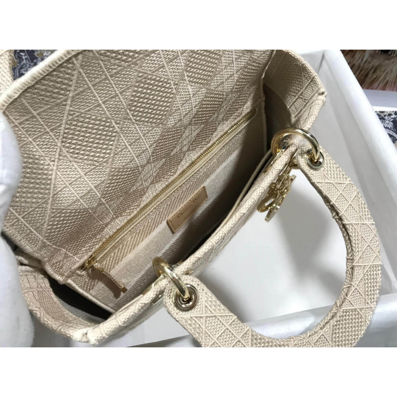 Replica Dior Medium Lady D-Lite Cannage Embroidery M0565
