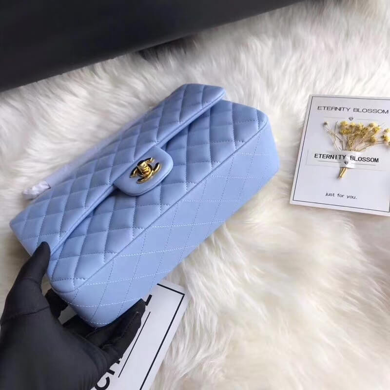 Replica Chanel 1112 Blue Medium Size 2.55 Lambskin Leather Flap Bag