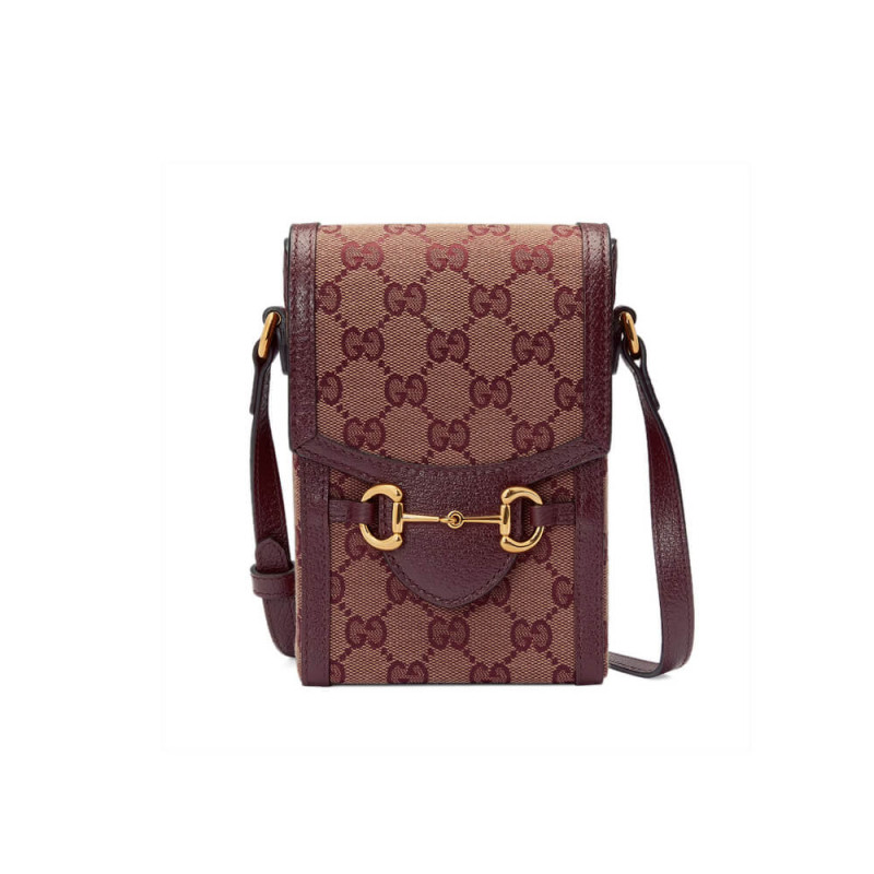 Replica Gucci Horsebit 1955 Mini Bag 625615 In Burgundy Gg Canvas