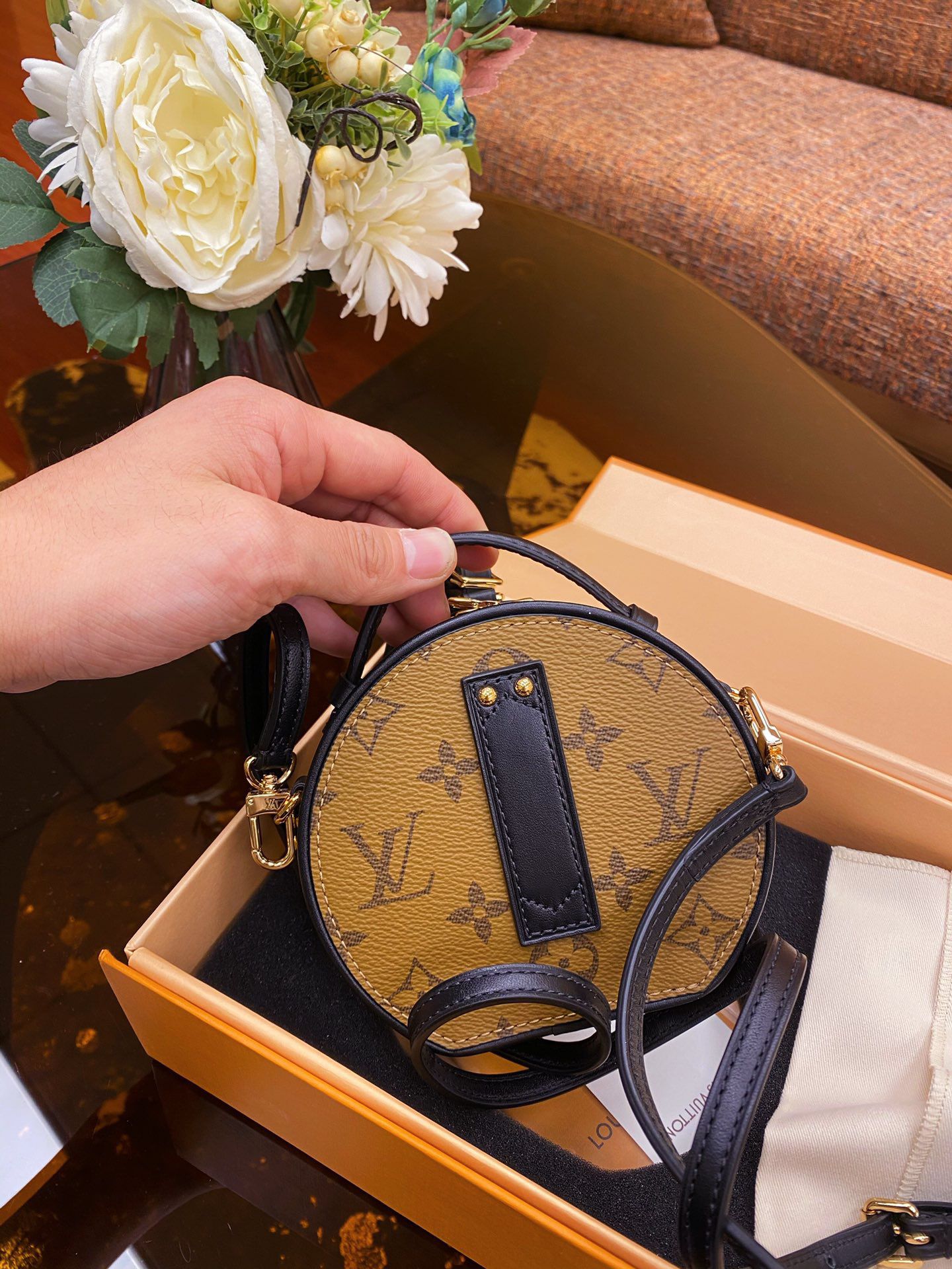 Replica Louis Vuitton Monogram Reverse Canvas Mini Boite Chapeau M68276