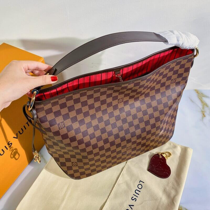 Replica Louis Vuitton Damier Ebene Canvas Delightful Mm N41460