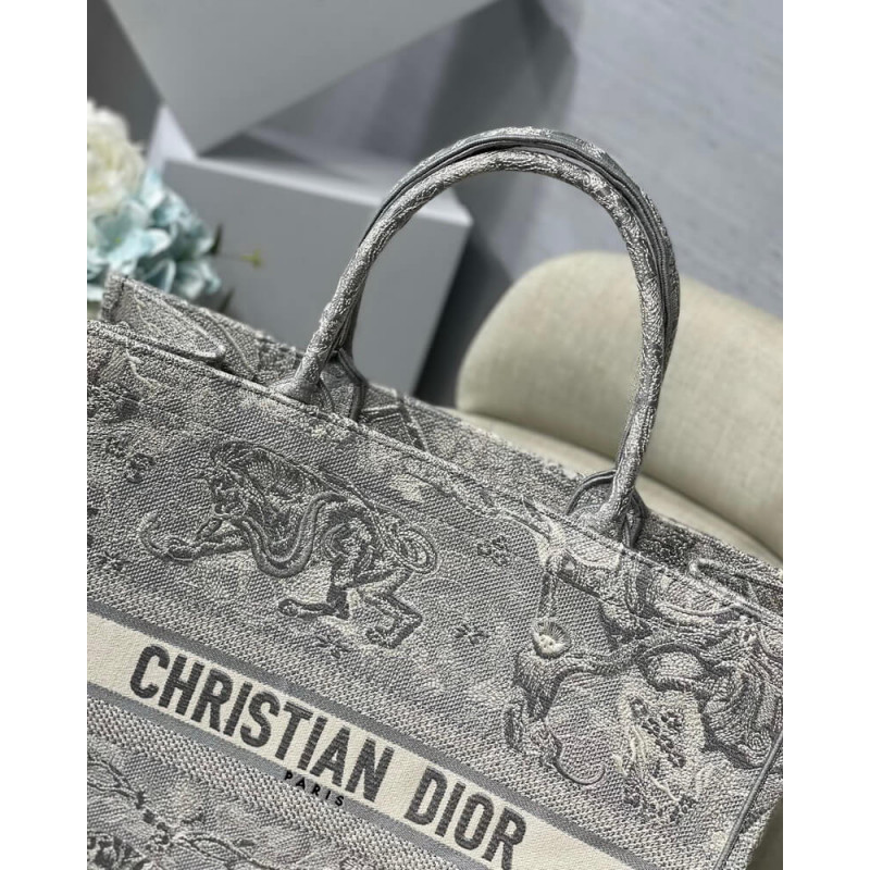 Replica Christian Dior Book Tote Grey Toile De Jouy Bag M1286