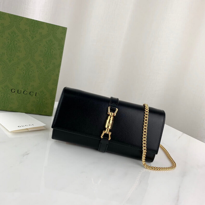 Replica Gucci Jackie 1961 Calfskin Chain Wallet 652681