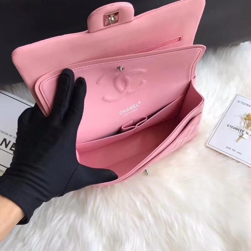 Replica Chanel 1112 Pink Medium Size 2.55 Lambskin Leather Flap Bag