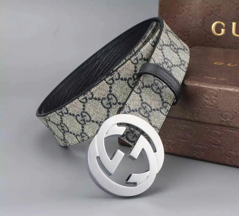 Replica Gucci Belt 400360- Silver Buckle 38Mm