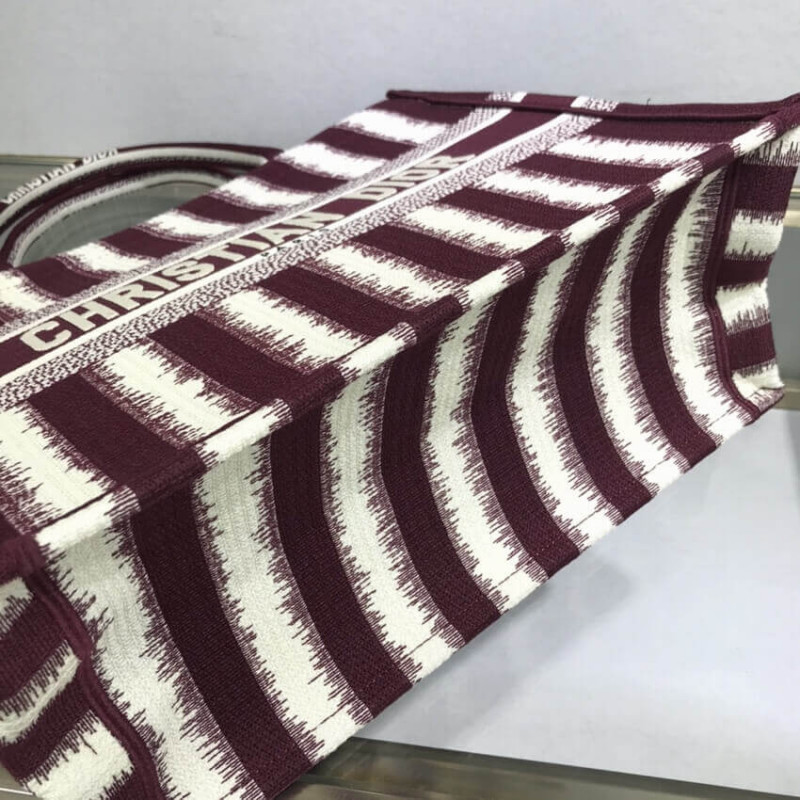 Replica Dior Small Book Tote D-Stripes Embroidery M1296