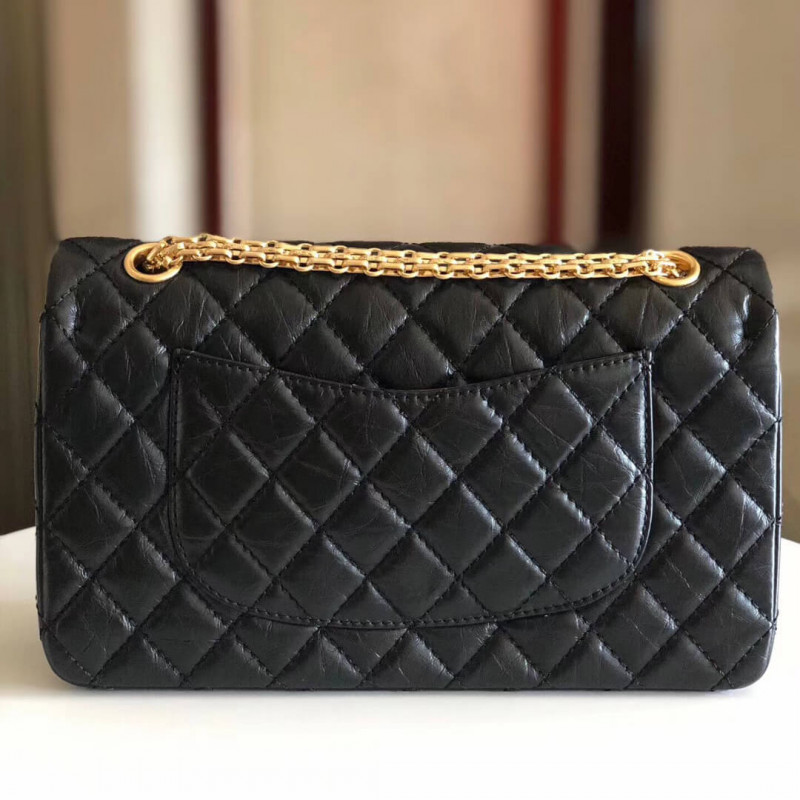 Replica Chanel 2.55 Aged Calfskin Leather Flap Bag A37586