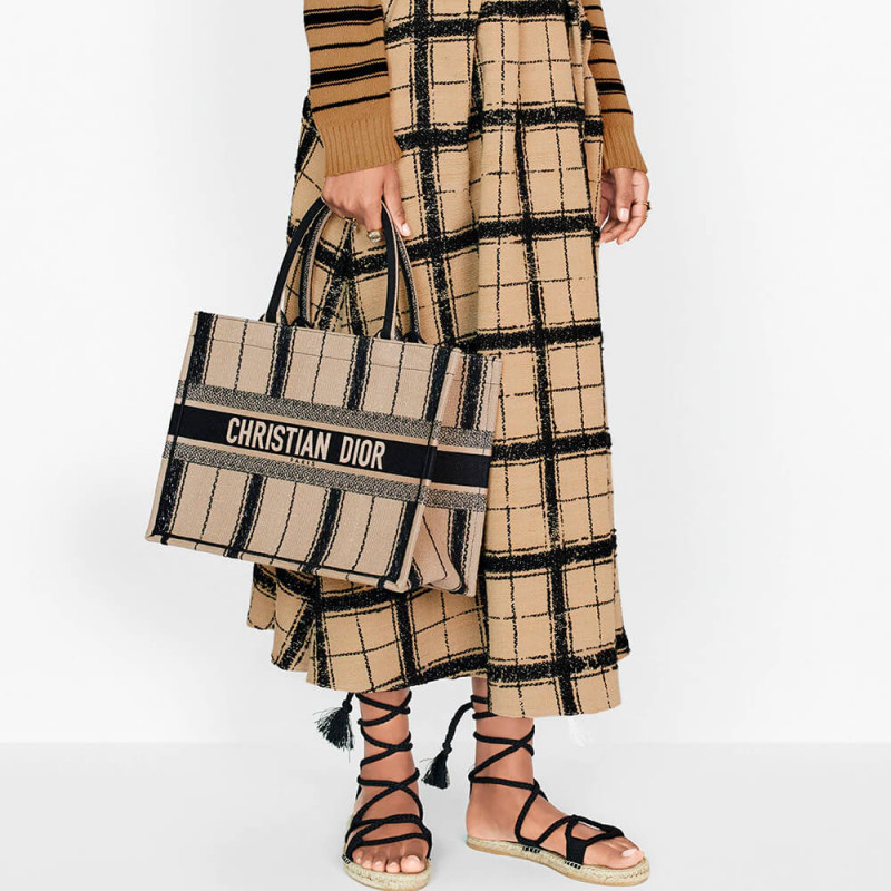 Replica Christian Dior Small Bayadere Embroidered Dior Book Tote M1296