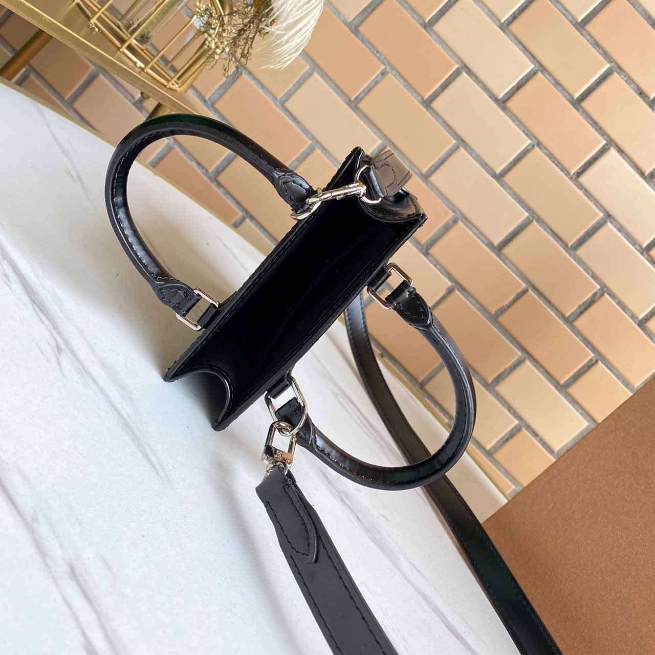 Replica Louis Vuitton Petit Sac Plat M69441 Black/White/Pink