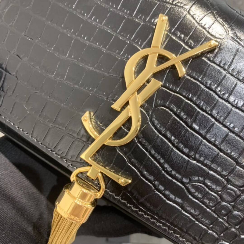 Replica Saint Laurent Small Kate Tassel Chain Bag In Crocodile Leather 354120