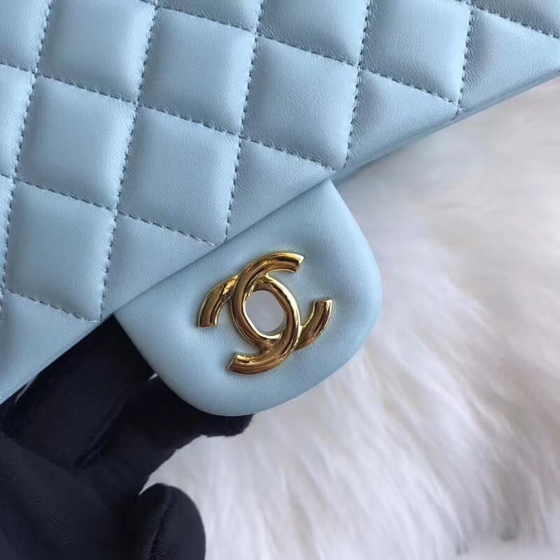 Replica Chanel 1112 Tiffany Blue Medium Size 2.55 Lambskin Leather Flap Bag