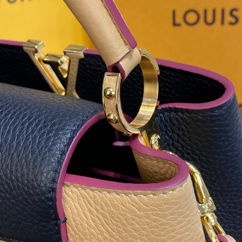 Replica Louis Vuitton Capucines Bb M59061 Black/Arizona Beige