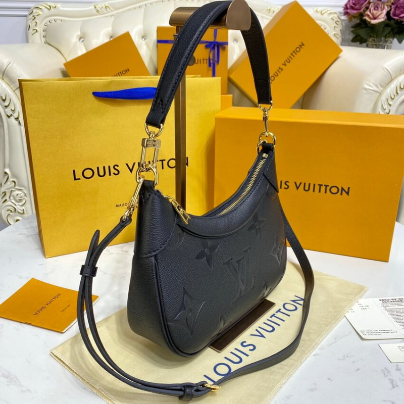 Replica Louis Vuitton Monogram Empreinte Leather Bagatelle M46002 Black