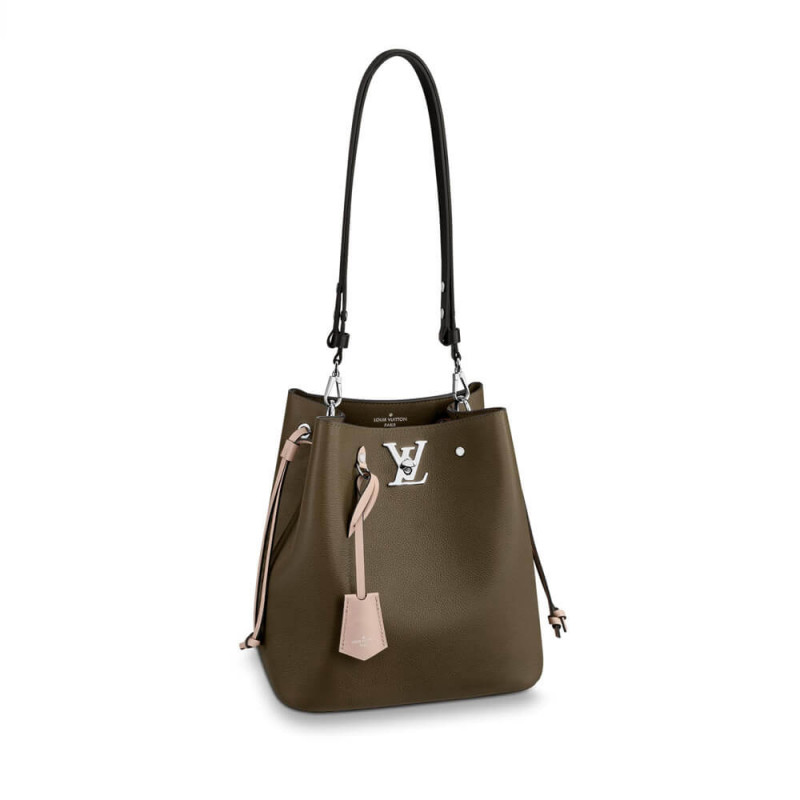 Replica Louis Vuitton Calfskin Leather Lockme Bucket M55439