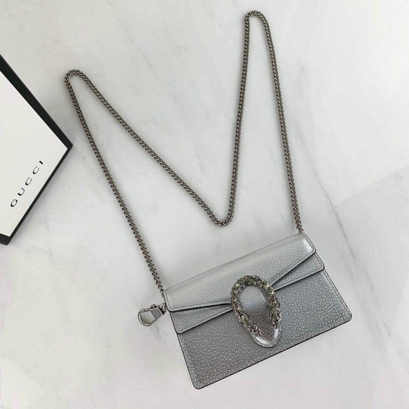 Replica Gucci Silver Dionysus Super Mini Bag 476432