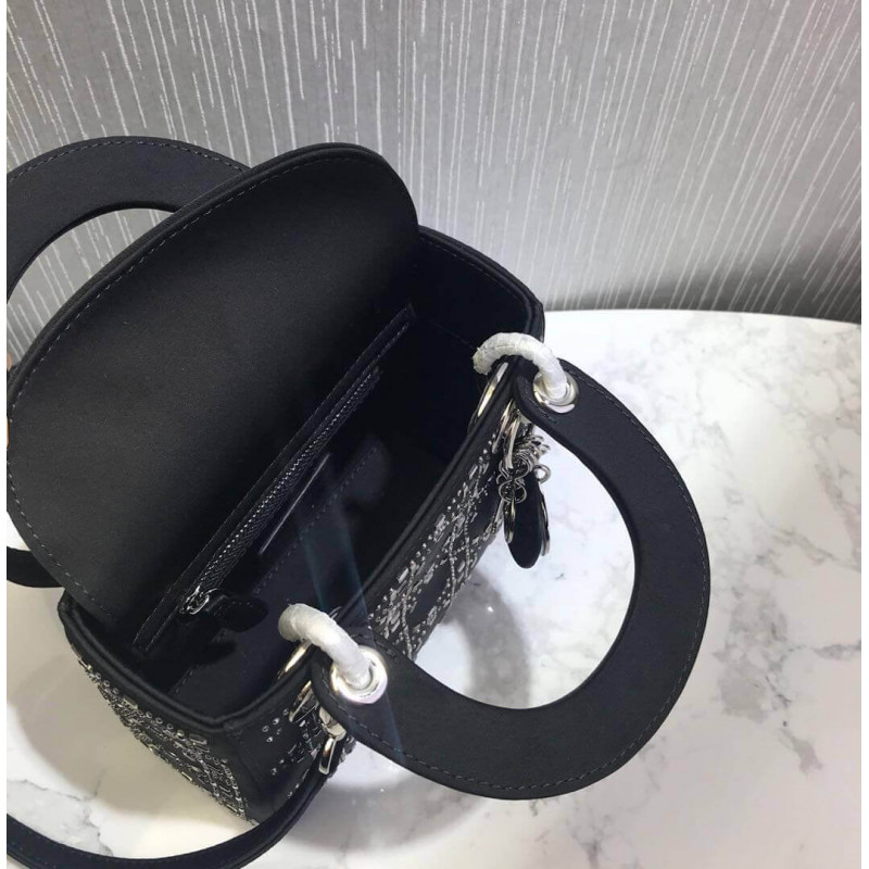 Replica Christian Dior Rhinestones Mini Lady Dior Bag M0500