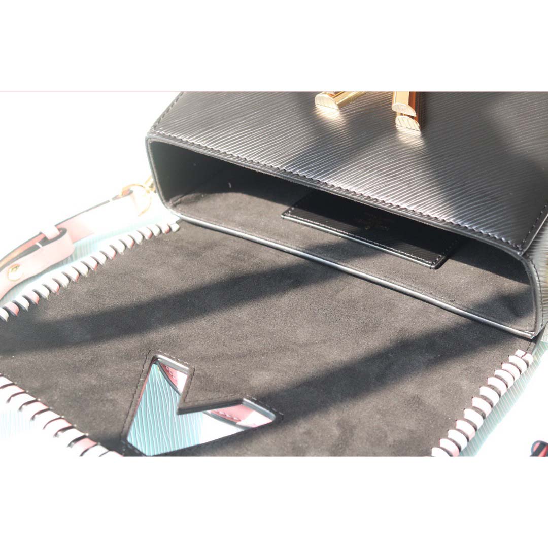 Replica Louis Vuitton Twist Mm Handbag Black/Pink/Brown
