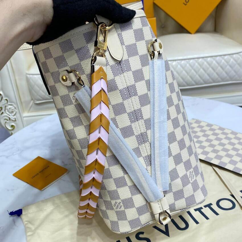 Replica Louis Vuitton Damier Azur Neverfull Mm N45295 Pink