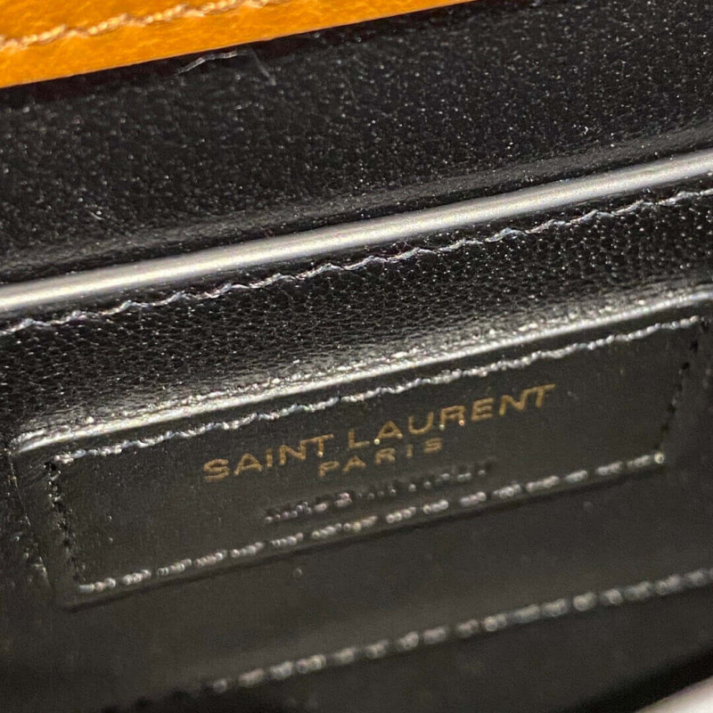 Replica Ysl Saint Laurent Cassandra Mini Top Handle Bag In Caiman Embossed Leather 602716 Brown