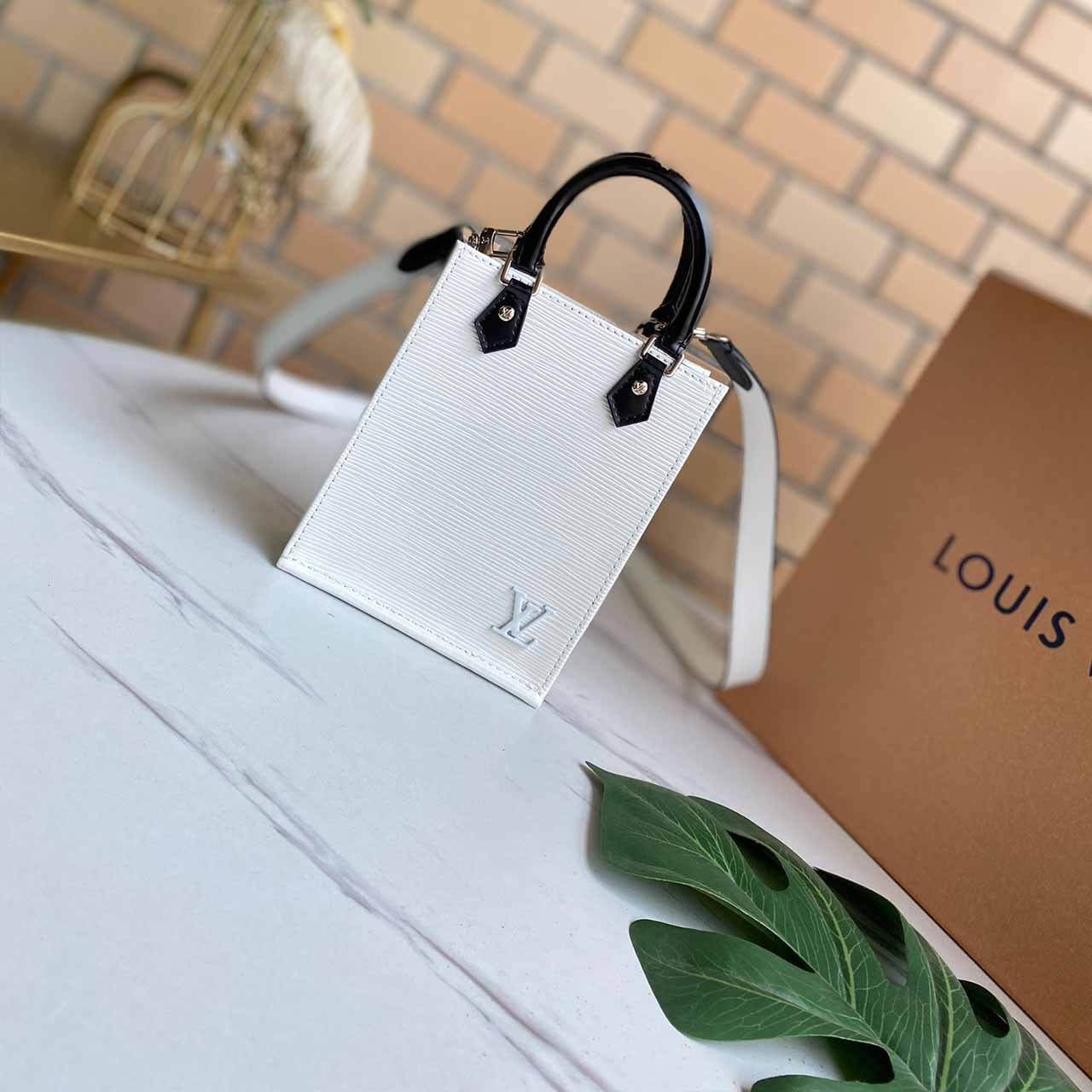 Replica Louis Vuitton Petit Sac Plat M69441 Black/White/Pink