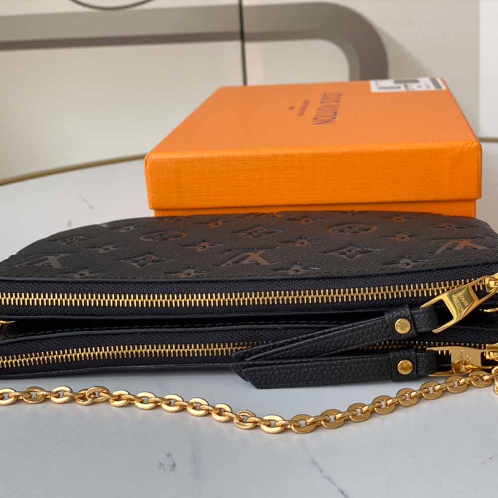 Replica Louis Vuitton Aaa- Double Zip Pochette M68568 Black/Blue