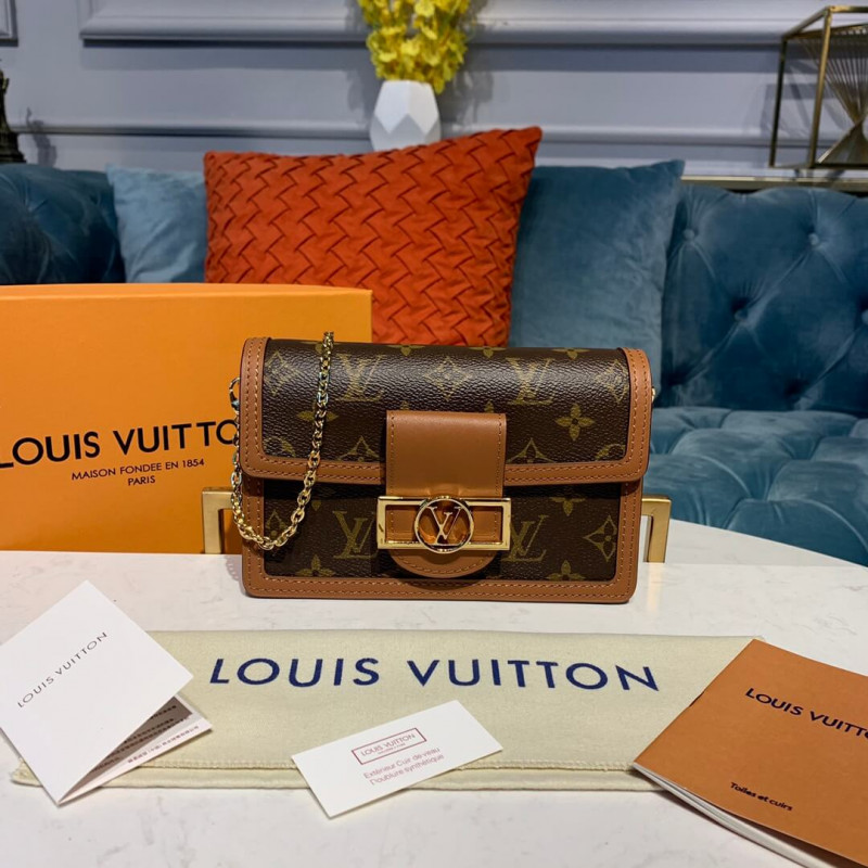 Replica Louis Vuitton Monogram Canvas Dauphine Chain Wallet M68746