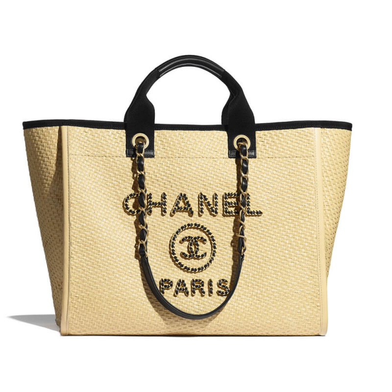 Replica Chanel 21S Deauville Woven Chain Leather Large Shopping Bag A66941