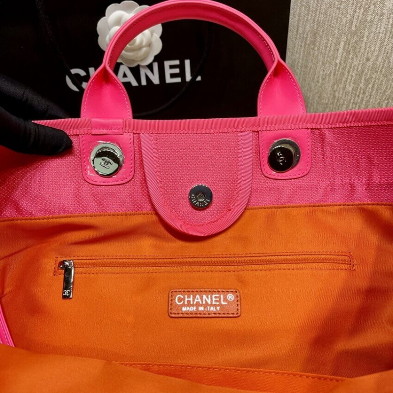 Replica Chanel 21S Deauville Peachblow Yellow Large Shopping Bag A66941