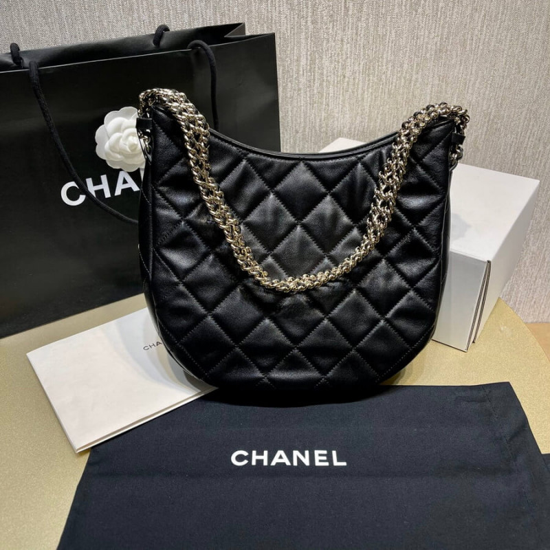 Replica Chanel Hobo Bag In Lambskin As3153 Black
