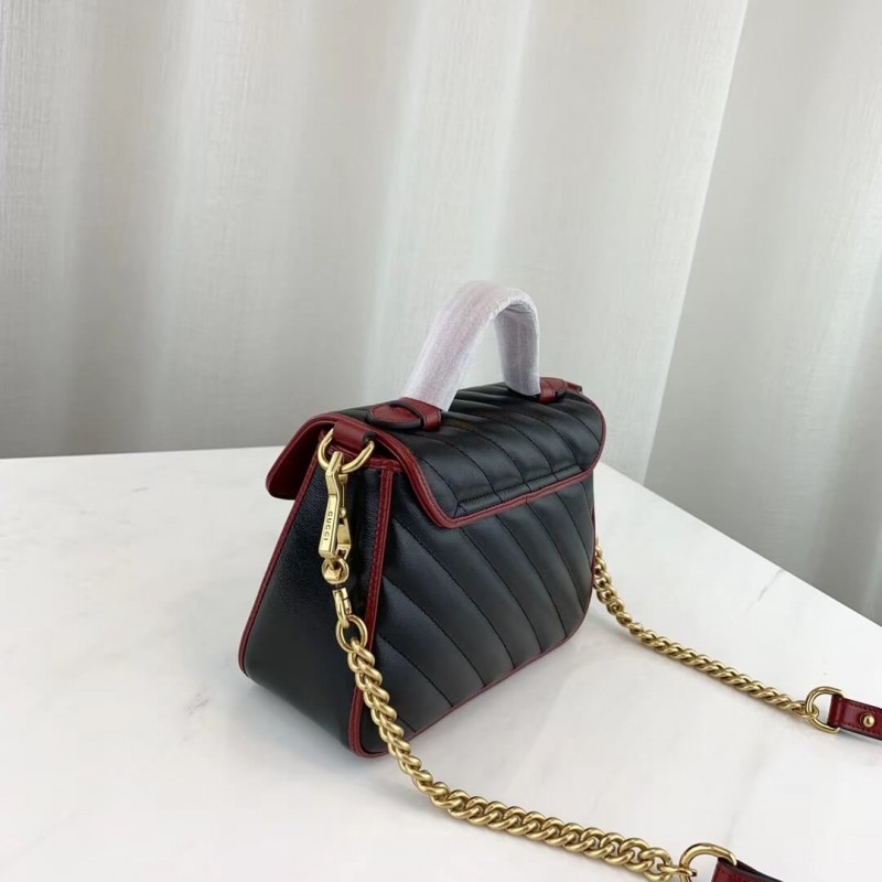 Replica Gucci Gg Marmont Mini Top Handle Bag 583571 Black