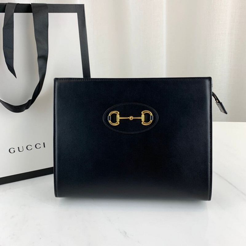 Replica Gucci 1955 Horsebit-Embellished Leather Pouch 621890