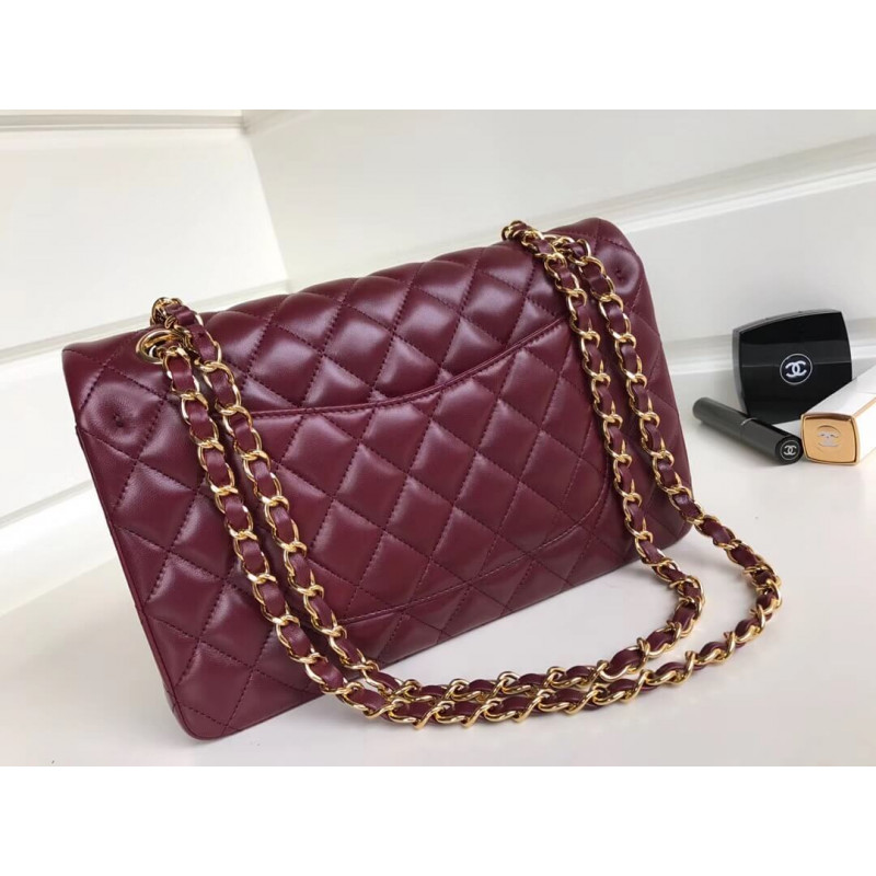 Replica Chanel 1112 Burgundy Medium Size 2.55 Lambskin Leather Flap Bag