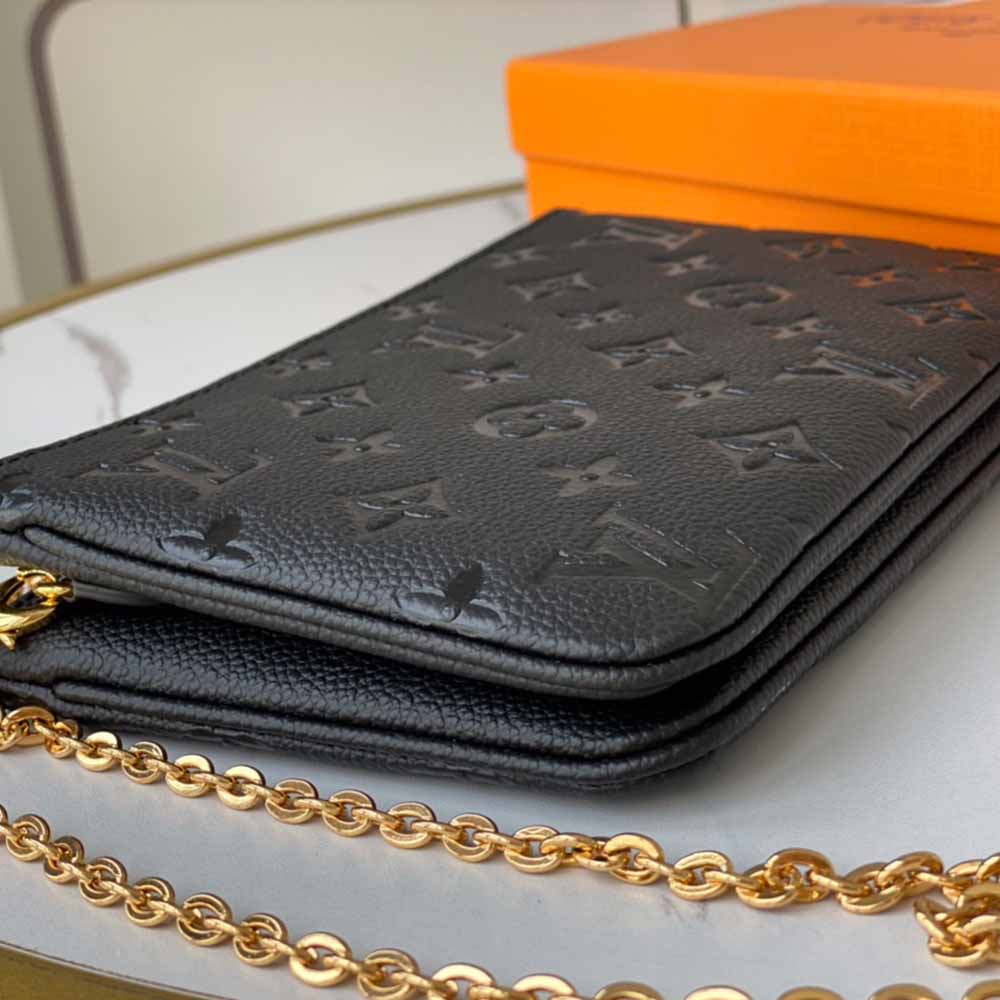 Replica Louis Vuitton Aaa- Double Zip Pochette M68568 Black/Blue
