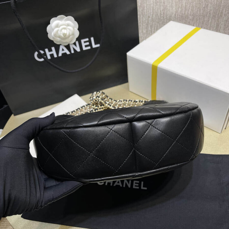 Replica Chanel Hobo Bag In Lambskin As3153 Black