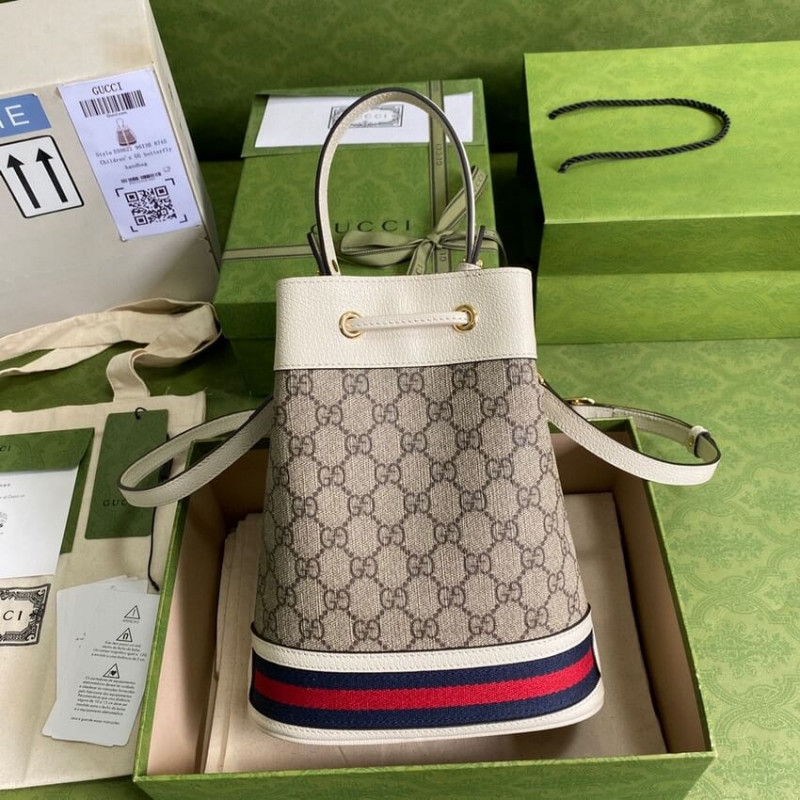 Replica Gucci Ophidia Small Gg Bucket Bag 550621 White