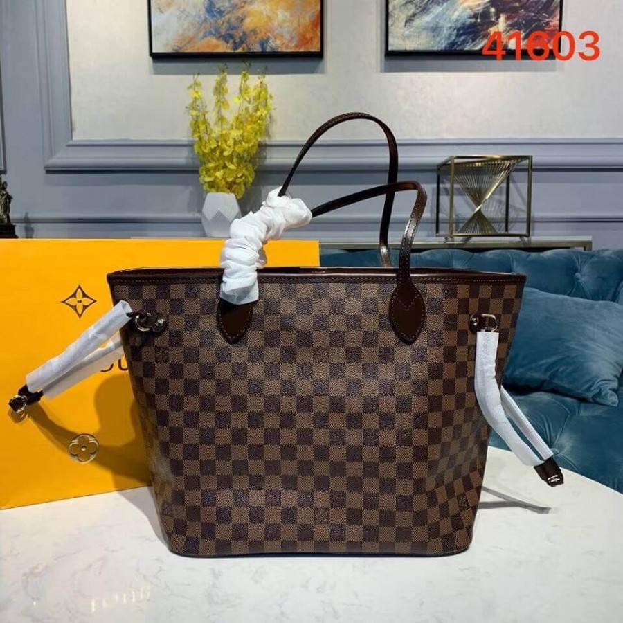 Replica Louis Vuitton Damier Ebene Canvas Neverfull Mm N41603 Pink