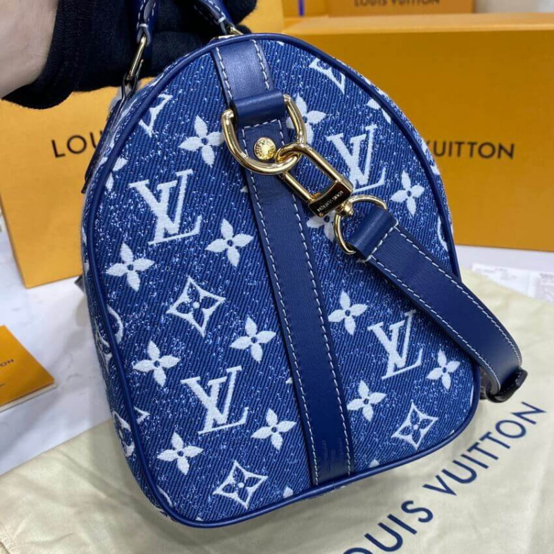 Replica Louis Vuitton Monogram Jacquard Denim Speedy Bandouliere 25 M59609