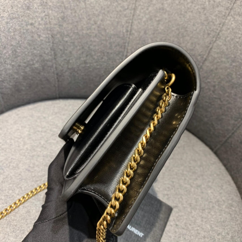 Replica Saint Laurent Sunset Chain Wallet In Smooth Leather 533026