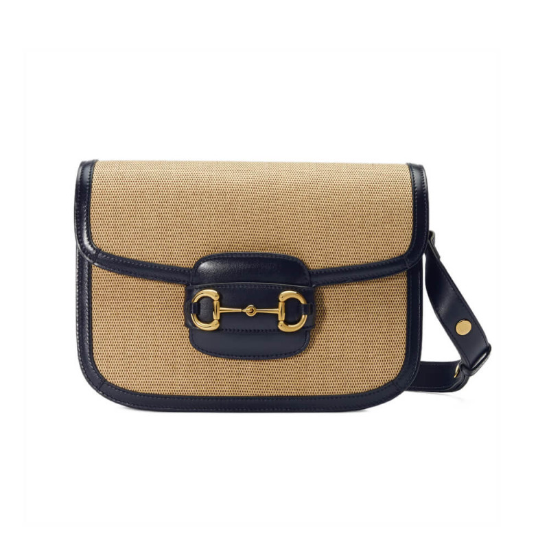 Replica Gucci Horsebit 1955 Small Bag 602204 In Beige Canvas