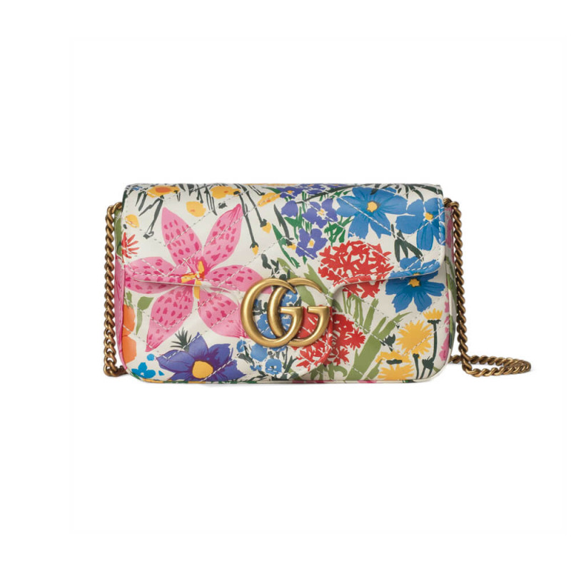 Replica Gucci Ken Scott Print Gg Marmont Super Mini Bag 476433
