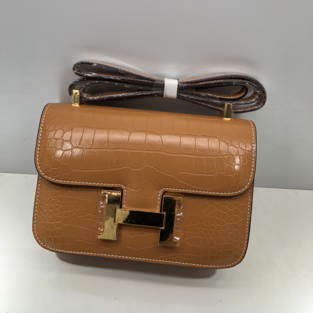 Replica Hermes Constance Crocodile Leather Pattern Cross Body Bag