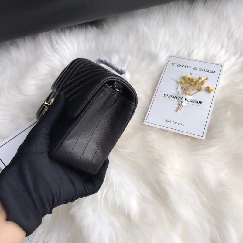 Replica Chanel Chevron Lambskin 17Cm Classic Flap Bag 1115