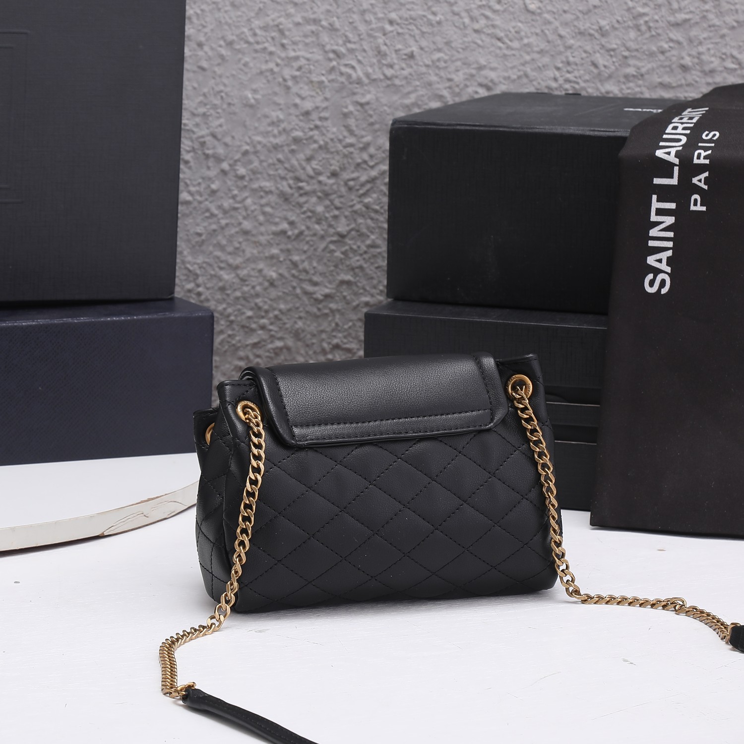 Replica Ysl Mini Nolita Bag In Lambskin- Black/White