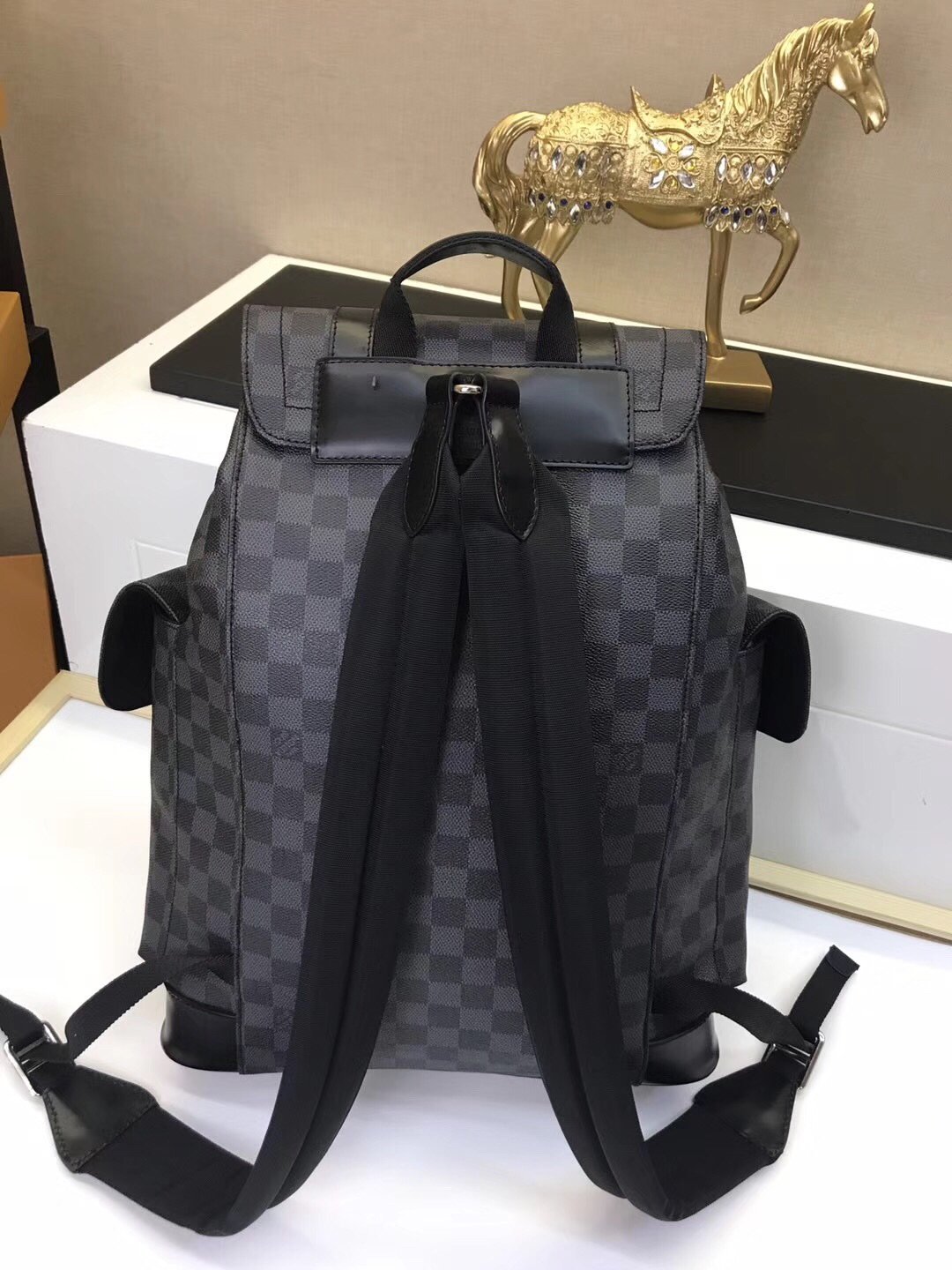 Replica Louis Vuitton Aaa-Christopher Pm N41379 Plaid Black