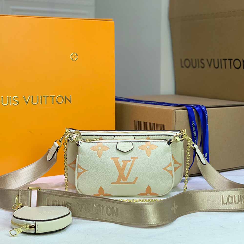 Replica Louis Vuitton Multi Pochette Accessoires-M44823 Pink/Blue/Beige