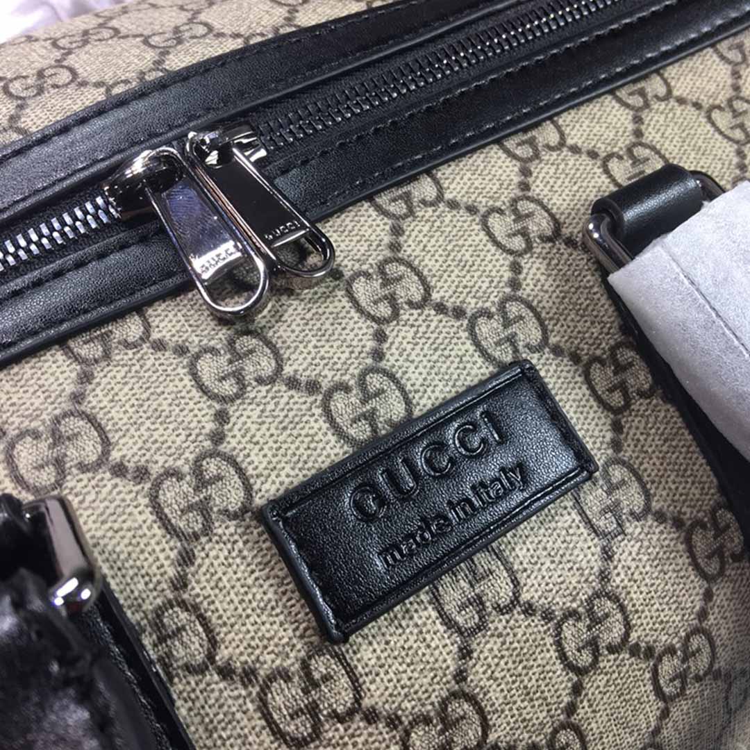 Replica Gucci Double G Black Carry-On Duffle 474131 Black/Grey